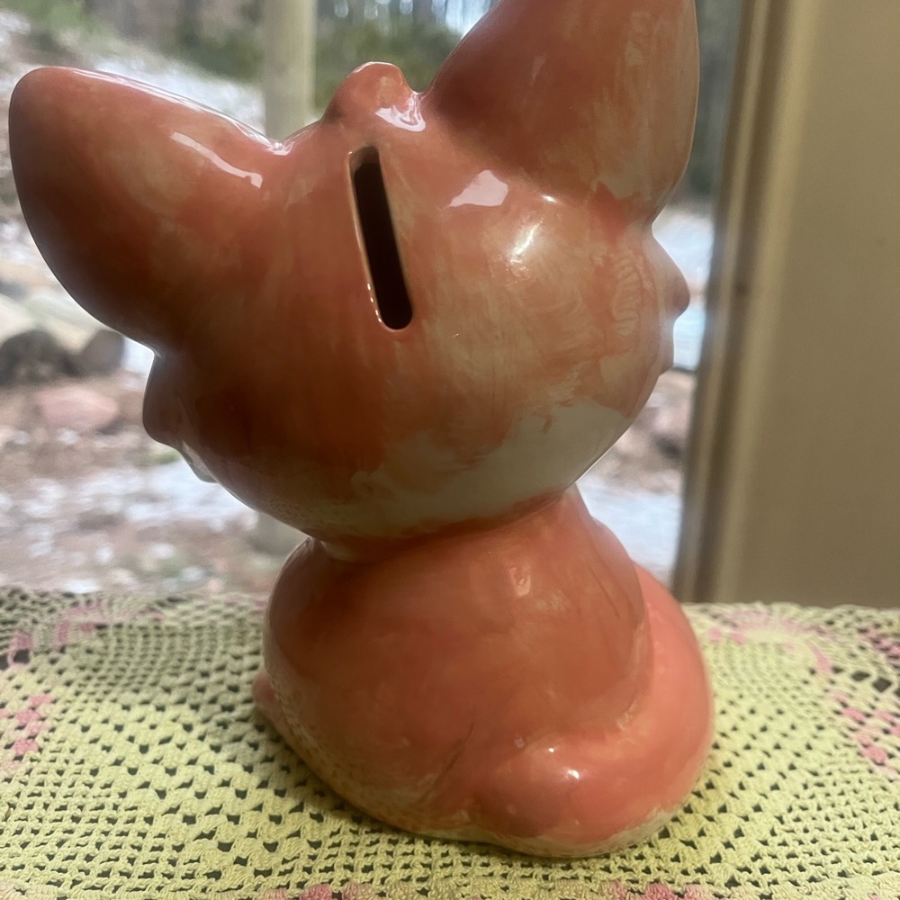🦊 Vintage Ceramic Fox Piggy Bank - Picture 2 of 6